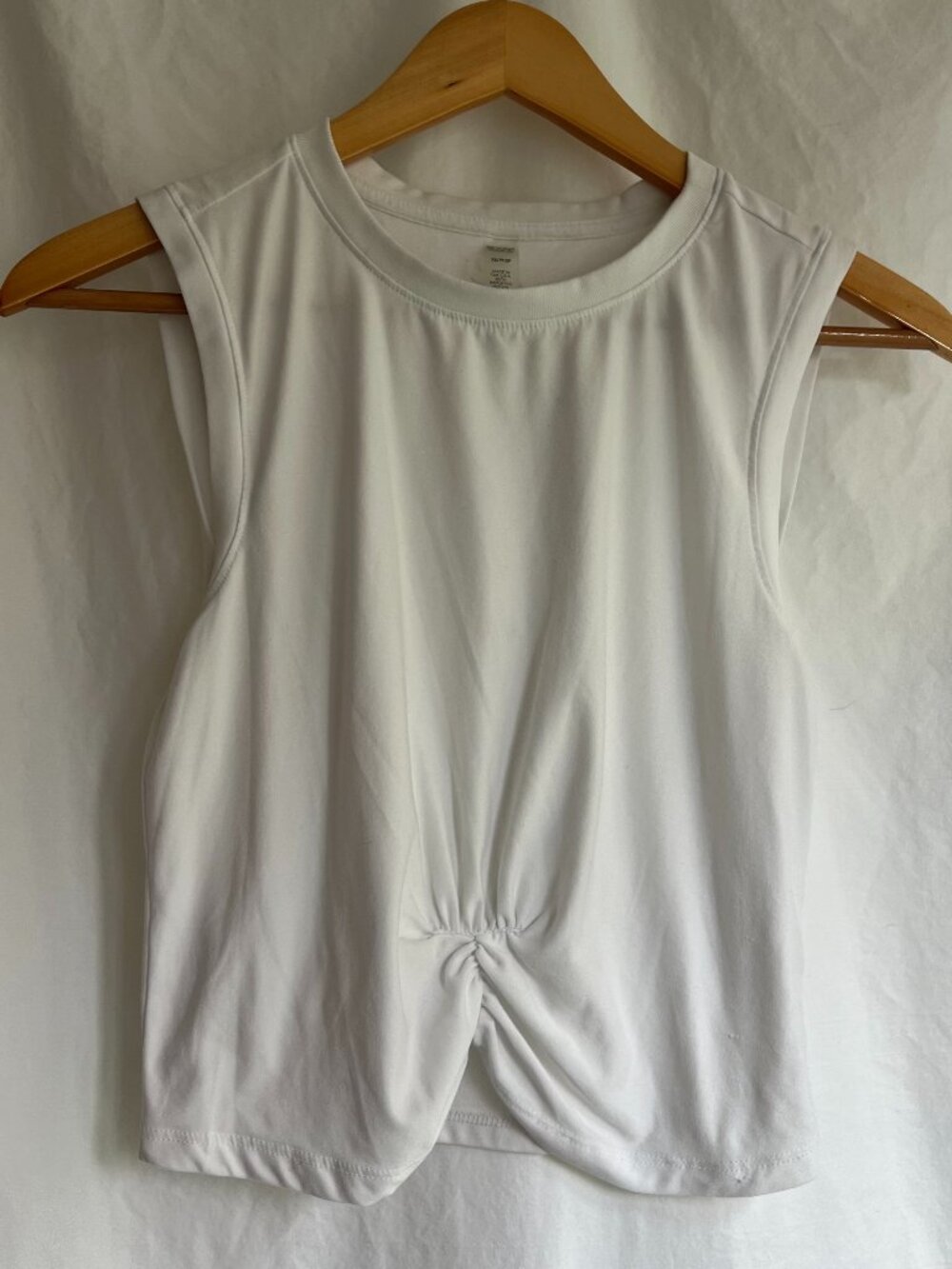 Beyond Yoga White Ruched Muscle Tank - XS